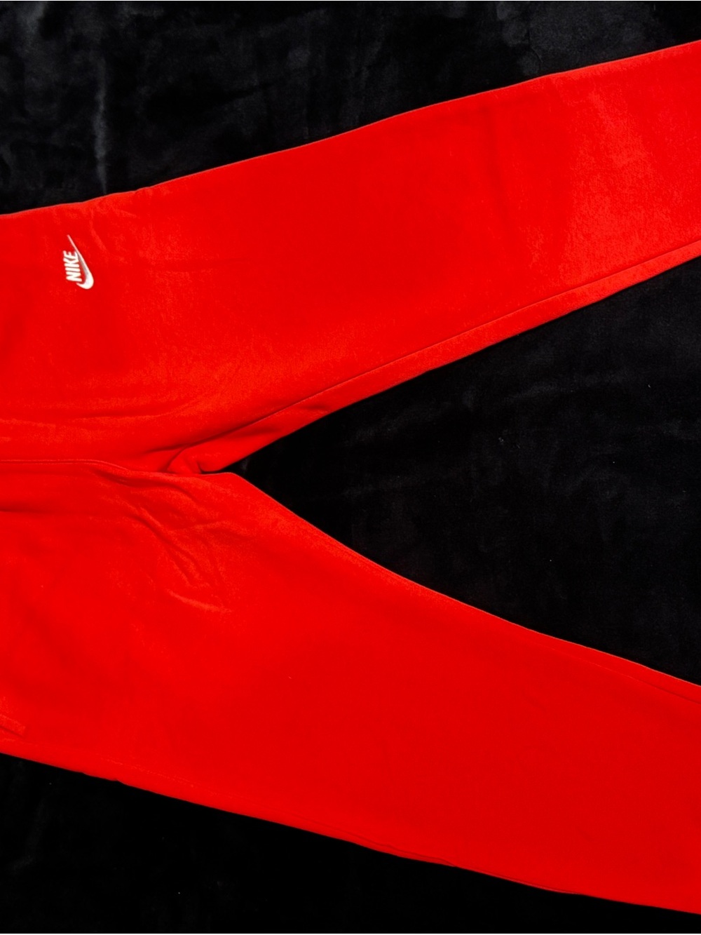 Nike Mens Orange Sweatpants with White Swoosh